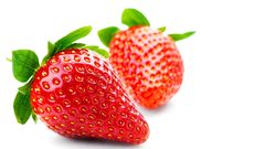 Fruits strawberries white background