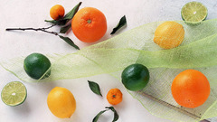 Fruits white background