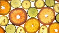 Fruits white background