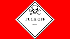 Fuck off placard