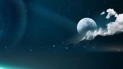 Full moon outer space