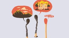 Funny burning minimalistic Lucifer