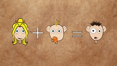 Funny faces Chinese minimalistic equation