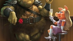 Funny illustrations muppet pigs