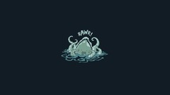 Funny minimalistic Simple Background Kraken