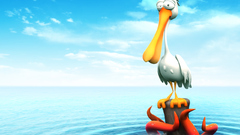 Funny pelican artwork 1280x1024