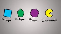 Funny shapes pac-man minimalistic