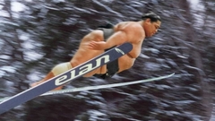 Funny sumo Ski jumping
