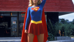 Funny supergirl blondes woman