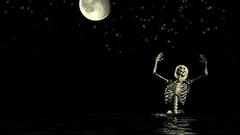 Funny swimming skeleton night