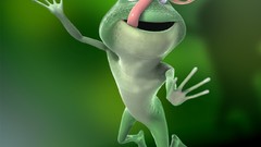 Funny tongue Frogs 3d