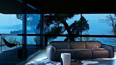 Furniture interior brown window terrace couch