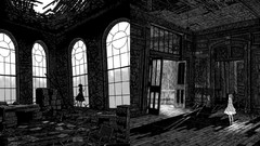 Furniture interior Messy houses wooden floor artwork grayscale 