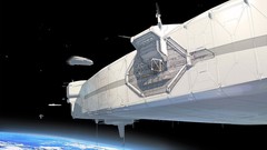 Fuse space station docking outer space artwork