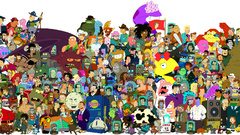 Futurama cartoons crowd Characters