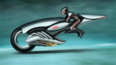 Futuristic artwork motorbikes
