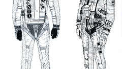 Futuristic astronauts science fiction