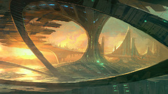 Futuristic Bridges sunlight science