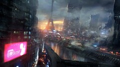 futuristic cityscape artwork digital art City Paris Remember Me