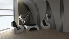 Futuristic design room architecture