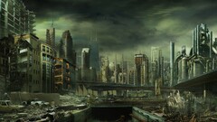 futuristic dystopian artwork apocalyptic digital art ruin ruins