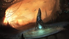 Futuristic fantasy art artwork