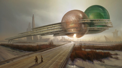 Futuristic fantasy art science