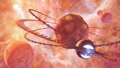 Futuristic planets artwork outer