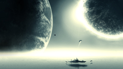 Futuristic planets digital art