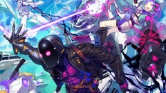 Futuristic purple hair red