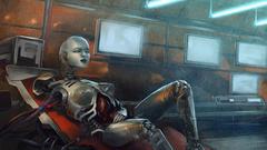 Futuristic robot girl roboter