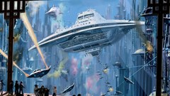 Futuristic spaceships artwork alien