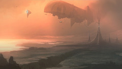 Futuristic spaceships artwork alien