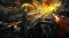 Futuristic spaceships concept art