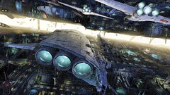 Futuristic spaceships digital art