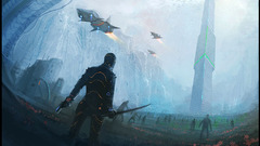 Futuristic spaceships science fiction