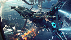 Futuristic spaceships science fiction