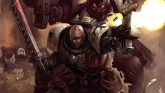 Futuristic warhammer weapons armor