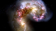 Galaxies clouds outer space