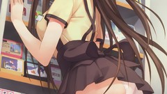 Game ass Anime retro master skirts long hair anime girls school 