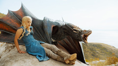 game of thrones Daenerys Targaryen dragon fantasy girl blonde