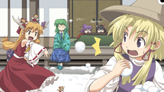 Games Anime kochiya sanae hakurei reimu touhou ibuki suika miko 