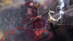 Games clouds cross ruins dress staff Ribbons red dress houses 