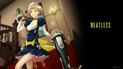 Games dark text chandelier black background blondes anime girls 