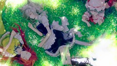 Games grass red wings sleeping dress hats Vampires white hair 