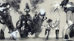 Games Machines weapons smoke hats horns Shorts white hair 