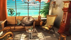 Games sun fish king graphics indoors digital art
