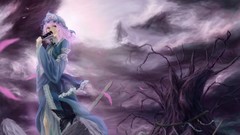 Games Trees clouds Butterflies ruins dress hats fans pink hair 