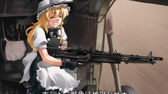 Games weapons hats blondes anime girls closed eyes maids 