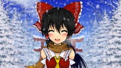 Games winter hakurei reimu touhou miko detached sleeves torii